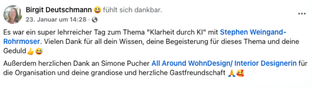 Feedback eines Workshop-Teilnehmers oder einer Workshop-Teilnehmerin 3