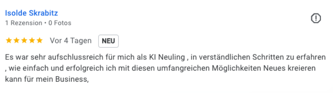 Feedback eines Workshop-Teilnehmers oder einer Workshop-Teilnehmerin 4