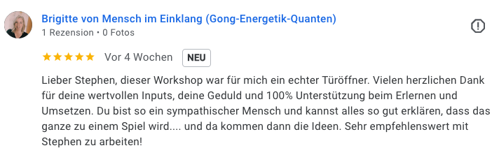 Feedback eines Workshop-Teilnehmers oder einer Workshop-Teilnehmerin 2