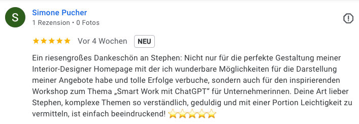 Feedback eines Workshop-Teilnehmers oder einer Workshop-Teilnehmerin 6