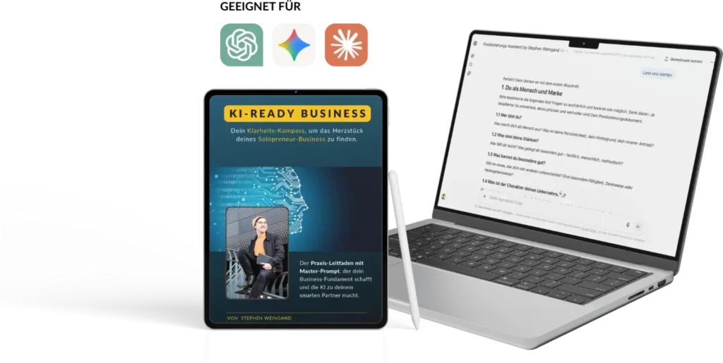 Inhalte des KI-Ready-Business-Guides auf mehreren Seiten