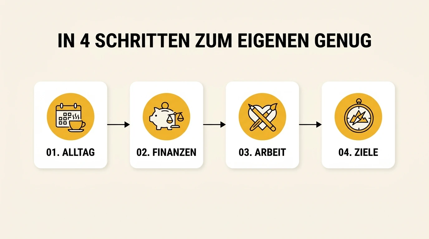In 4 Schritten zum eigenen Genug: Alltag, Finanzen, Arbeit, Ziele