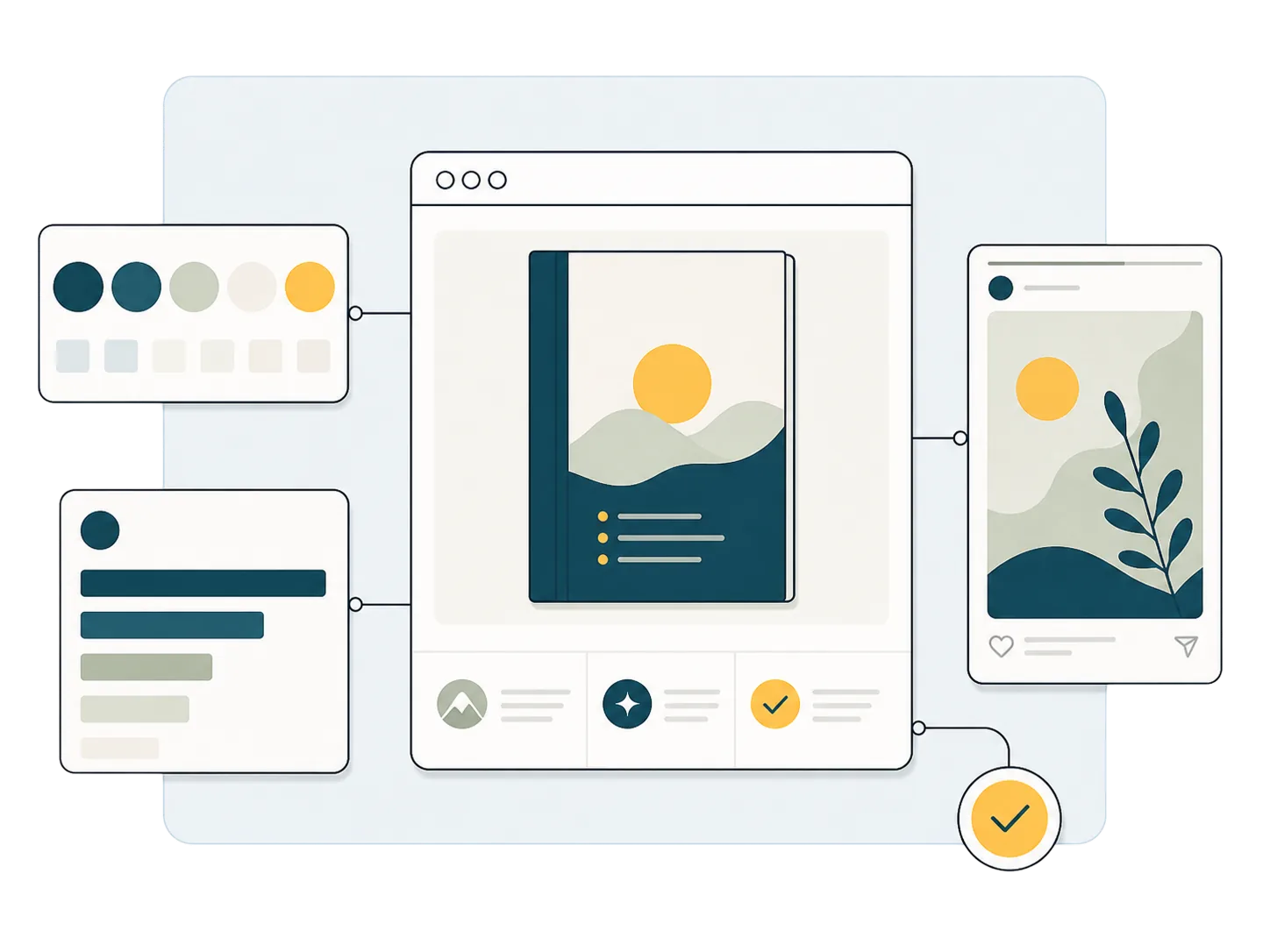 Illustration eines markengerechten Freebie-Designsystems